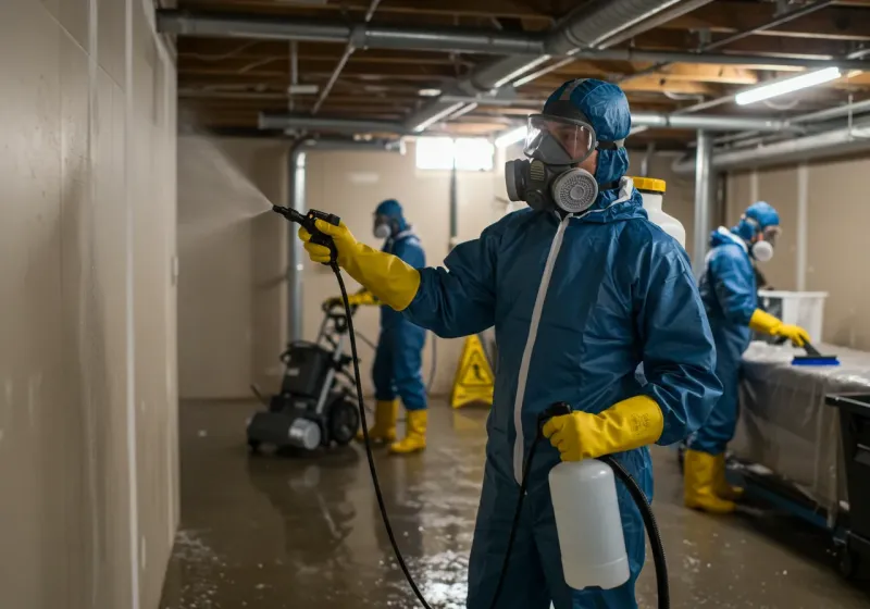 Basement Sanitization and Antimicrobial Treatment process in Stratford, CT