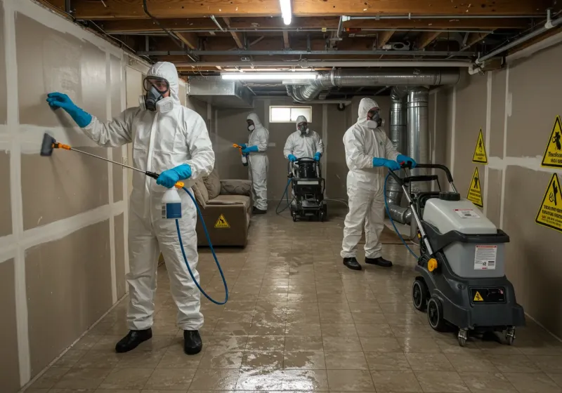 Basement Moisture Removal and Structural Drying process in Stratford, CT